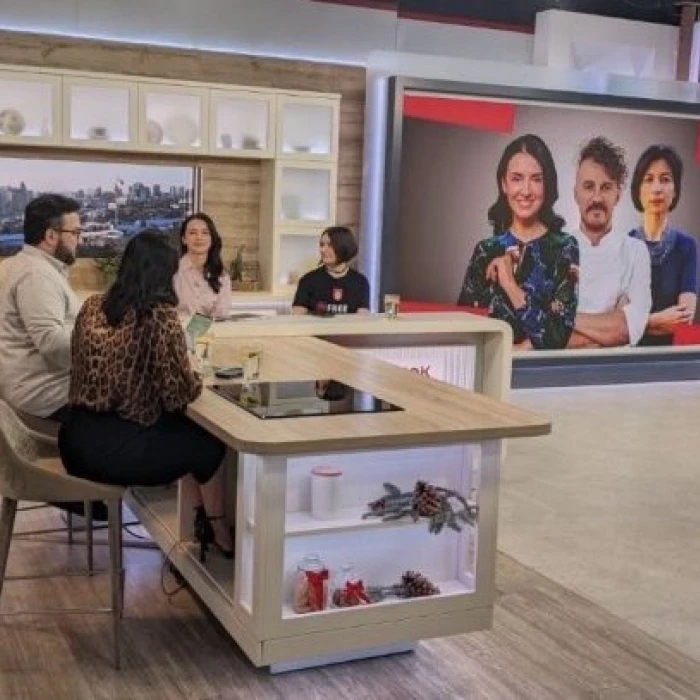 TV talk show studio discussion