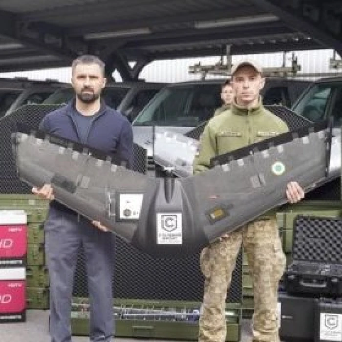 Military drone handover to Ukrainian defenders