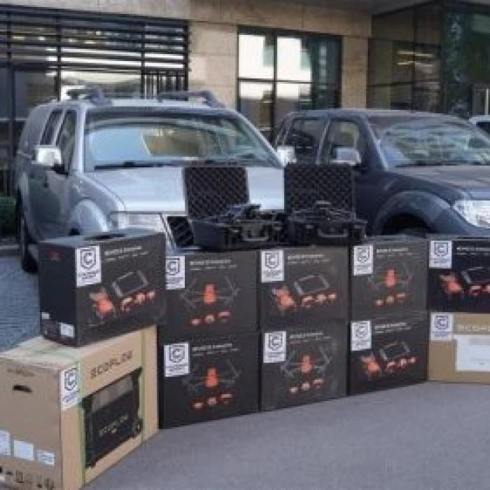 Transfer of military equipment packaged in boxes