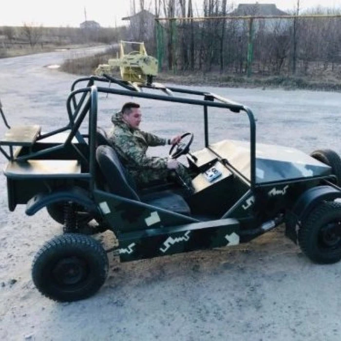 Military buggy vehicle in use