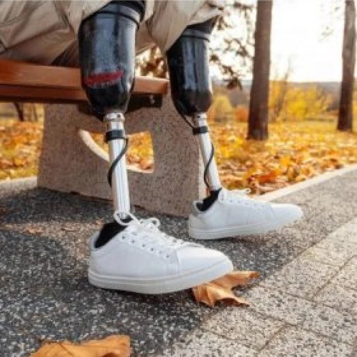Prosthetic legs and sneakers