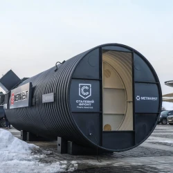 Underground shelter manufactured by Metinvest for Ukrainian defenders