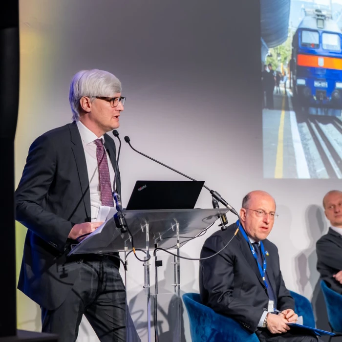 Volodymyr Demenko, CEO of Levada Cargo at EU-Ukraine Business Summit 2026 in Brussels