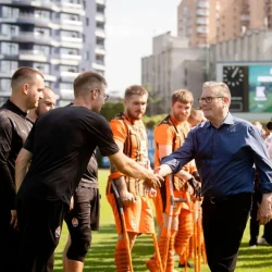 Keir Starmer with Shakhtar Stalevi FC