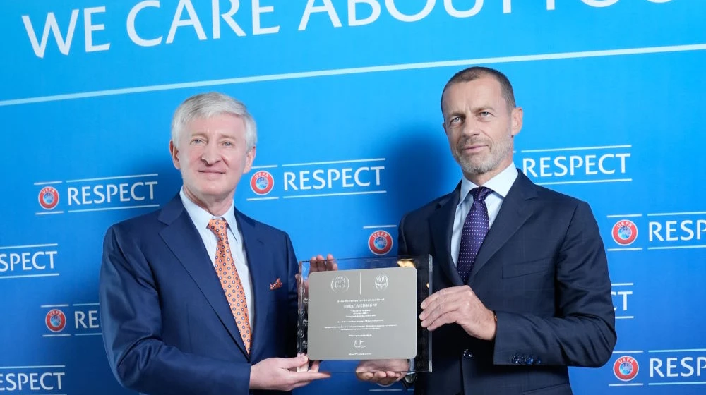 Rinat Akhmetov with UEFA President Aleksander Čeferin